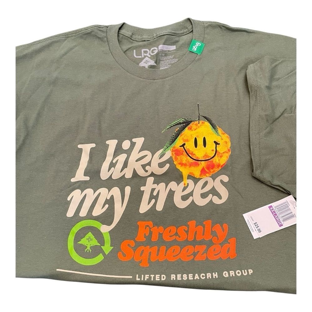 Lrg Green and Orange Short Sleeve Tee with‎ Playful Design